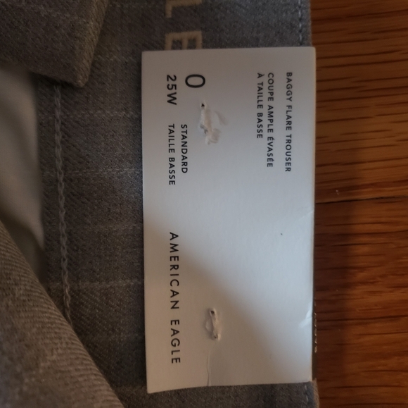 AE American eagle gray Stripe Stretch Low-Rise Flare Trouser - Picture 6 of 6